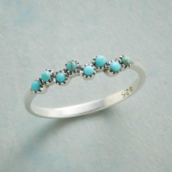 Anthropologie Jewelry - Sterling Silver & Turquoise Bubble Ring
